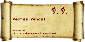Vedres Vencel névjegykártya